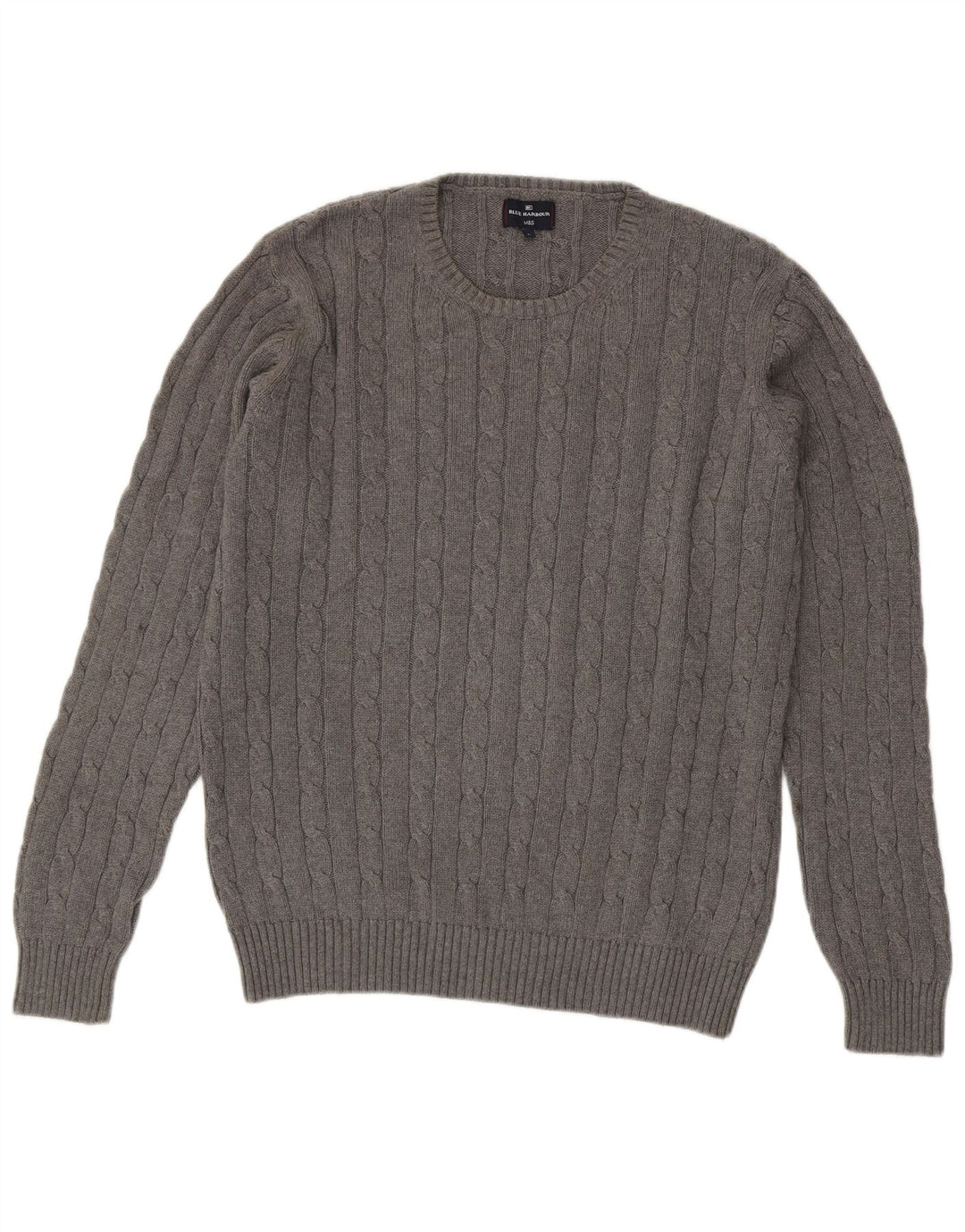 Marks & Spencer Jersey de cuello redondo azul Harbor para hombre, talla grande, gris