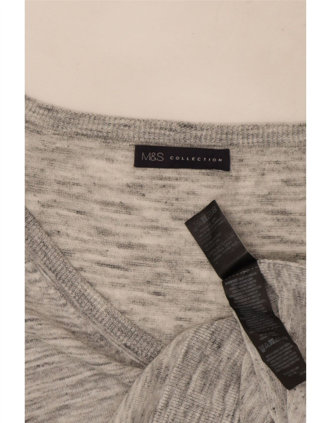 Marks & Spencer Suéter con Cuello en V para Mujer UK 8 Pequeño Gris Moteado