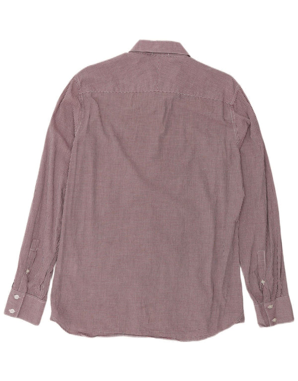 Camisa Dkny Hombre Algodón Vichy Burdeos Medio