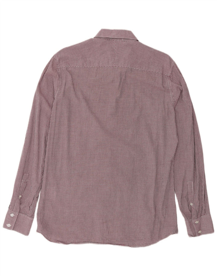 Camisa Dkny Hombre Algodón Vichy Burdeos Medio