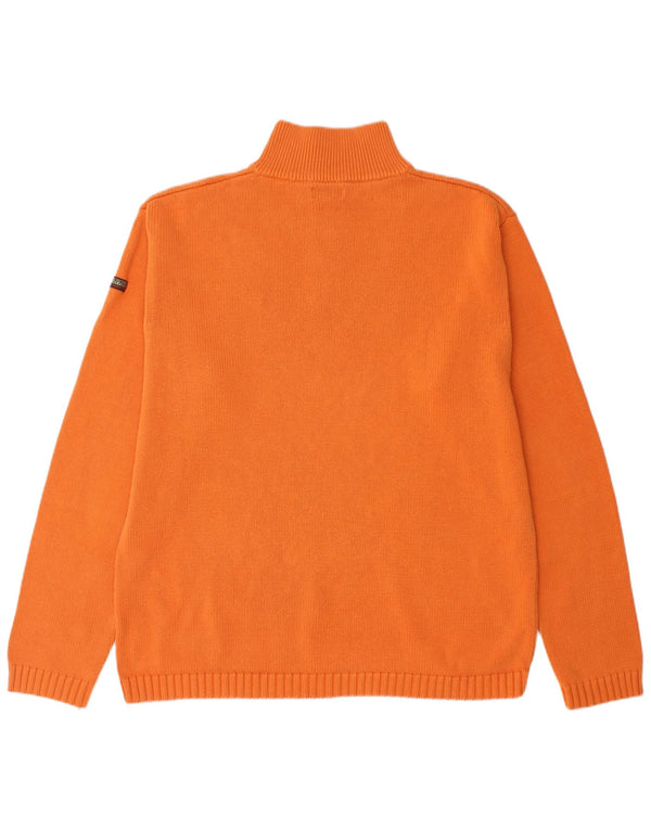 NAPAPIJRI Suéter tipo jersey con cuello y cremallera Geographic para hombre 2XL Algodón naranja