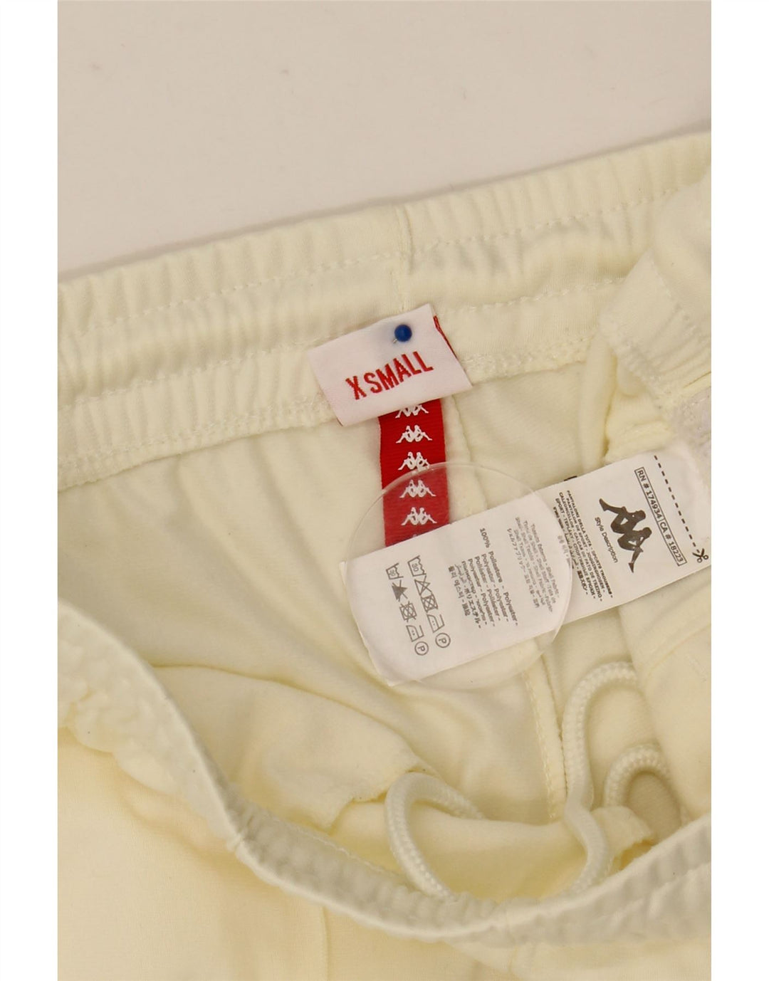 Kappa Hombre Pantalones De Chándal Gráfico Joggers XS Off White Poliéster