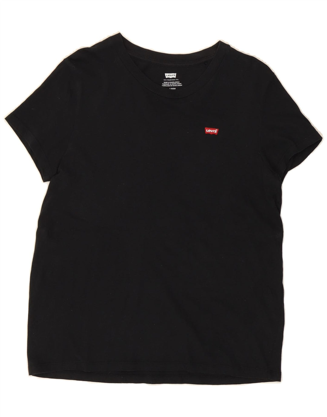 LEVI'S Womens T-Shirt Top UK 10 Small Black Cotton Vintage Levi's and Second-Hand Levi's from Messina Hembry 