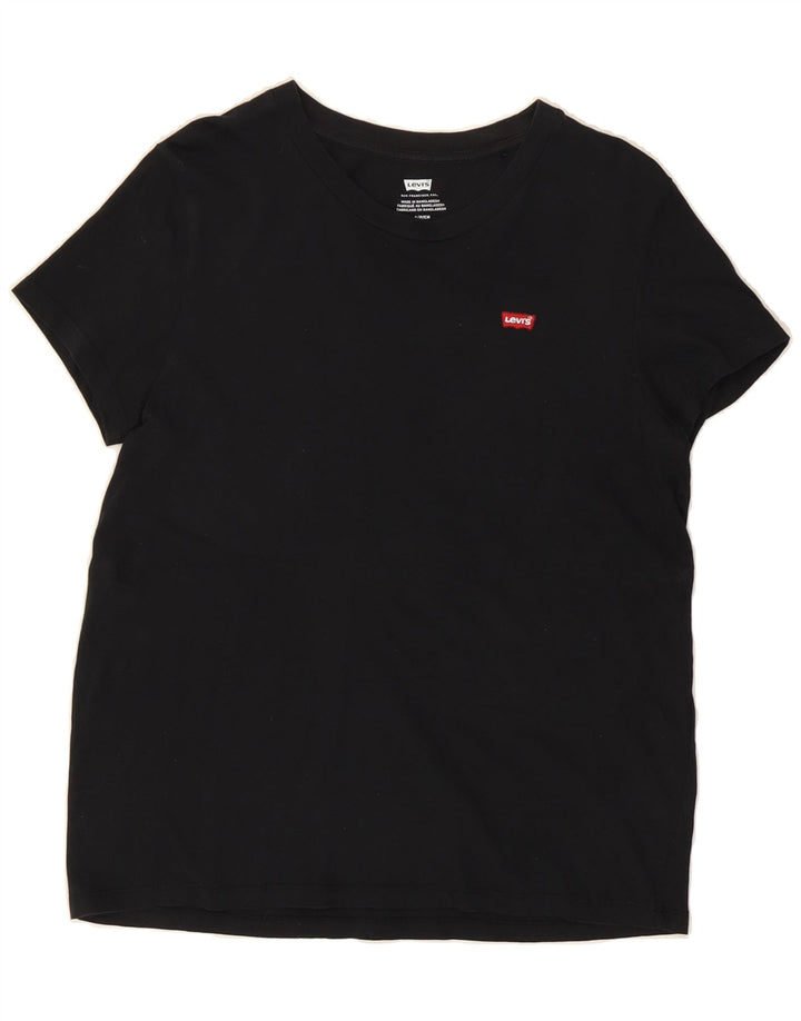 LEVI'S Womens T-Shirt Top UK 10 Small Black Cotton Vintage Levi's and Second-Hand Levi's from Messina Hembry 