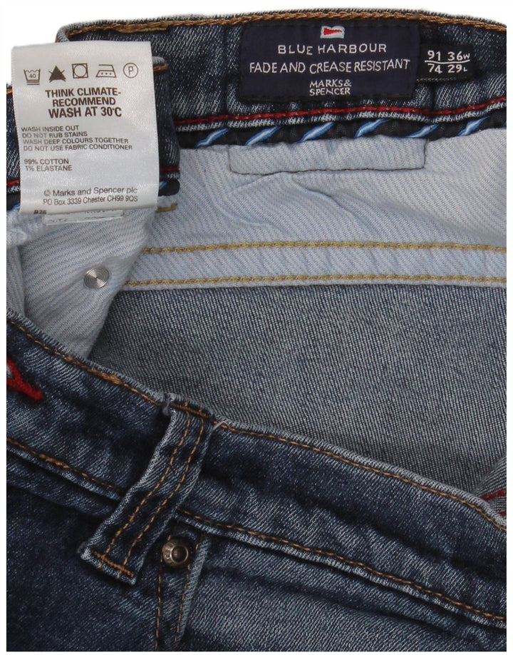 Marks & Spencer Vaqueros rectos azules Harbor para hombre W36 L29 Algodón azul
