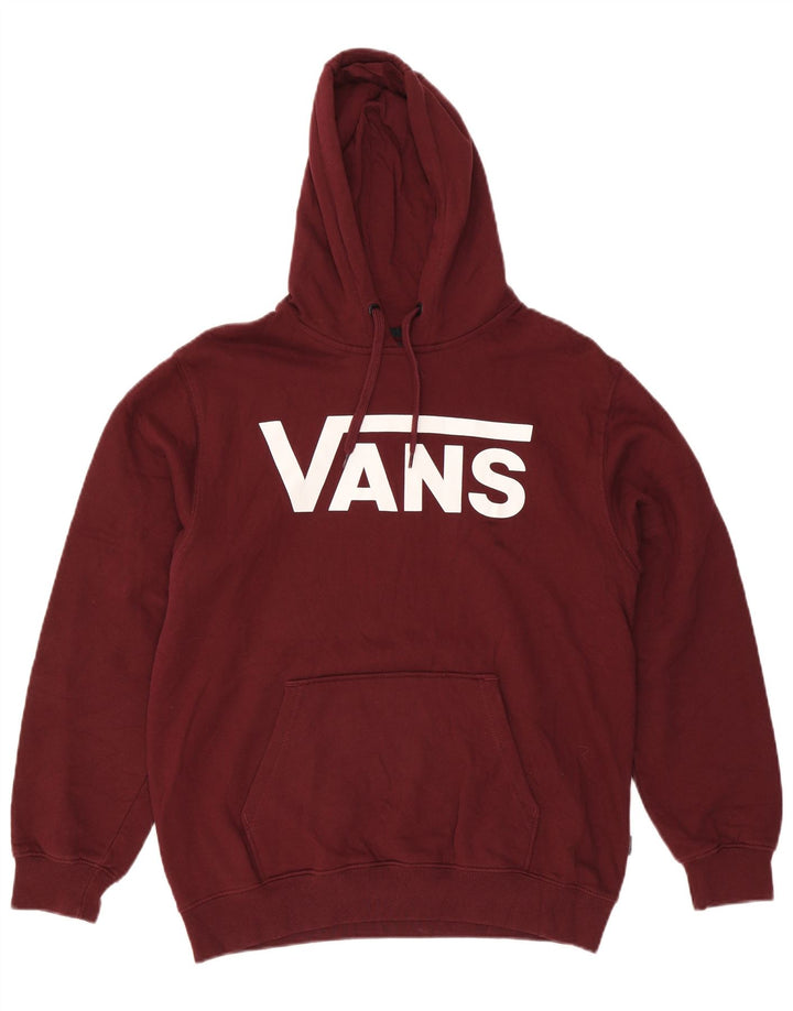Vans Hombre Sudadera con capucha gráfica Jersey de algodón burdeos medio