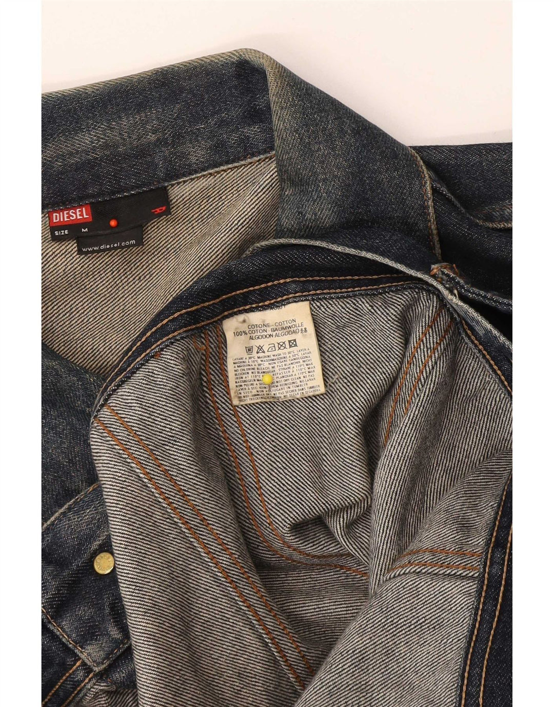 Diesel Chaqueta Vaquera para Mujer UK 44 Mediana Azul Marino Algodón