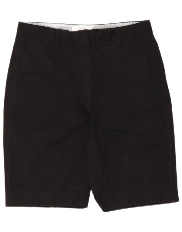 Marks & Spencer Pantalones cortos chinos para mujer UK 12 Medium W30 Algodón negro