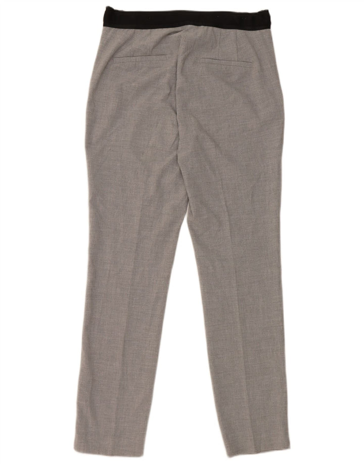 Zara Mujer Pantalón Chino Tapered Mediano W30 L28 Poliéster Gris