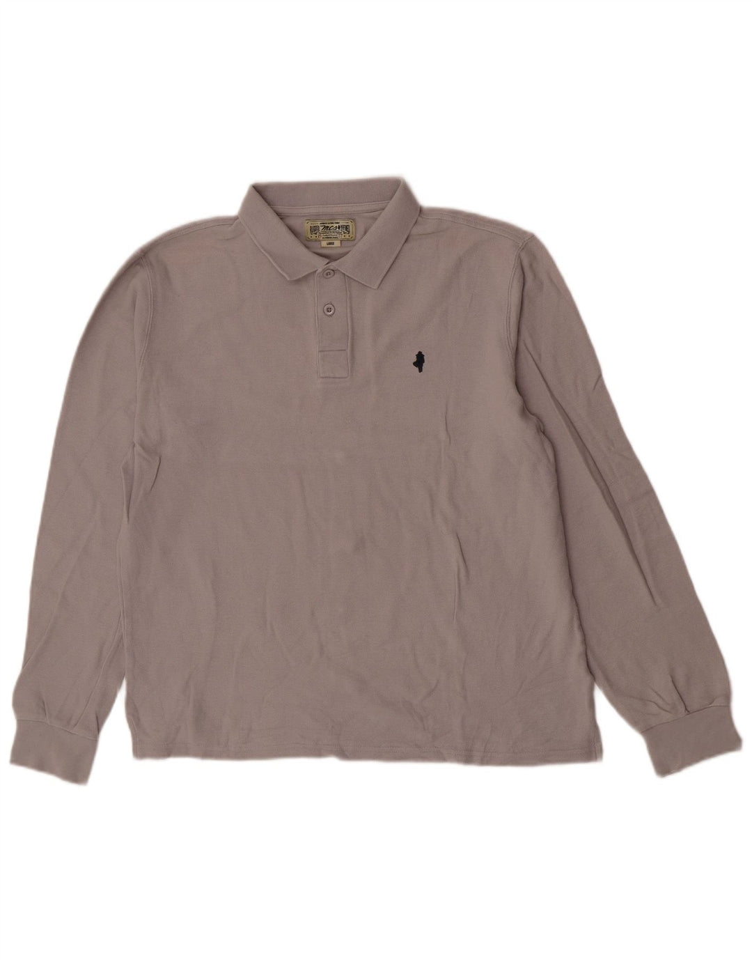 Marlboro Classics Polo de manga larga para hombre, talla grande, gris