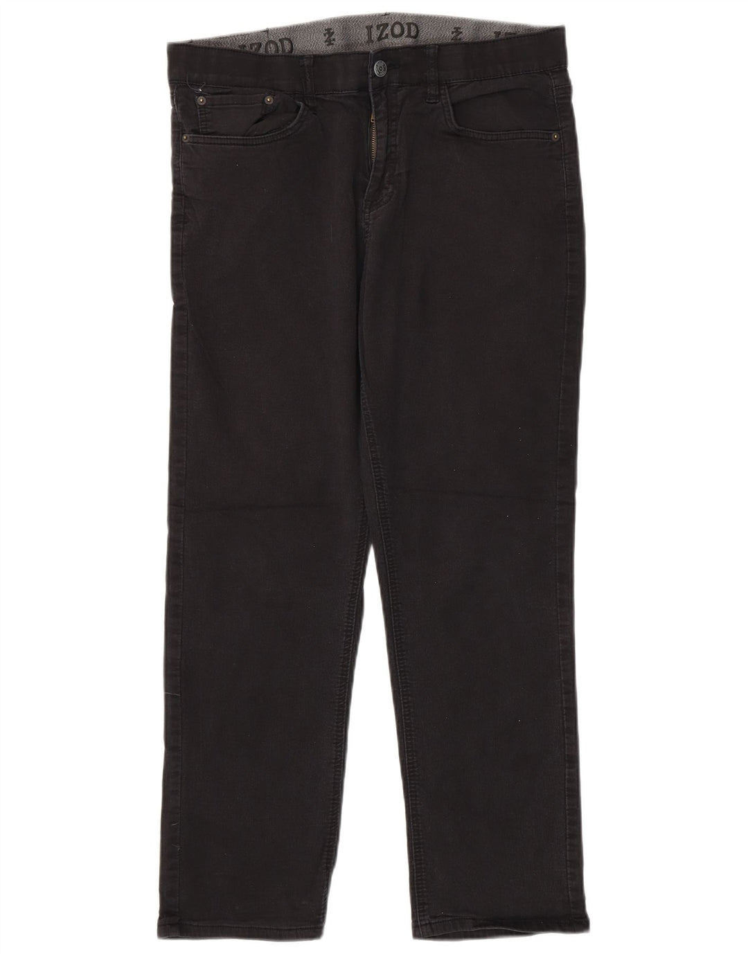 IZOD Vaqueros rectos de corte regular para hombre W34 L30 Algodón negro