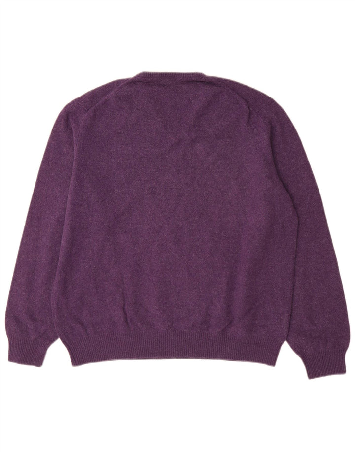 Massimo Dutti Jersey Cuello Pico Hombre XL Lana Morado