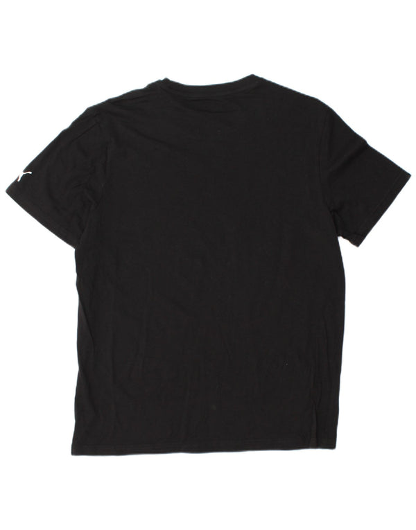 PUMA Camiseta gráfica para hombre Top grande de algodón negro