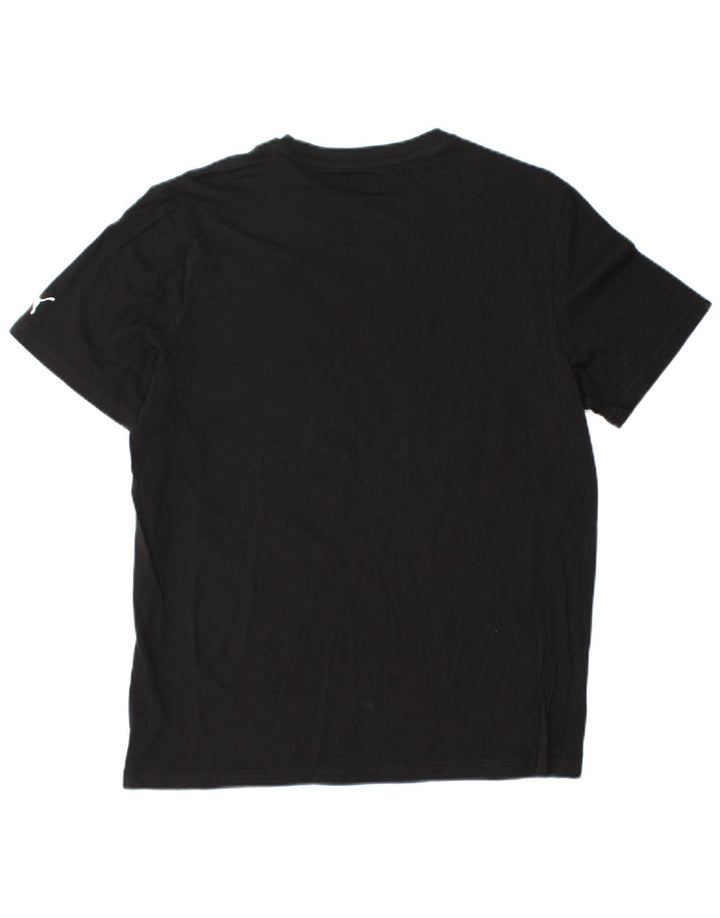 PUMA Camiseta gráfica para hombre Top grande de algodón negro