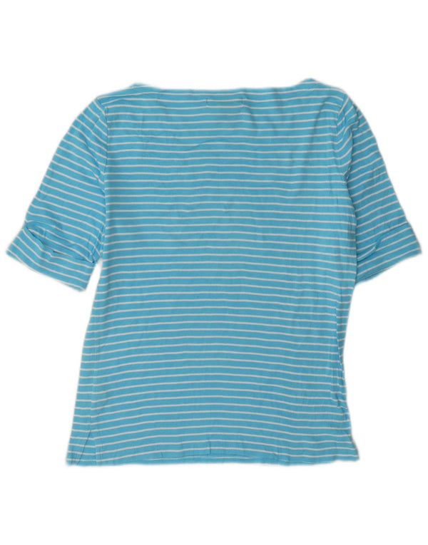 Ralph Lauren Top para mujer manga 3/4 UK 14 Algodón a rayas azul medio