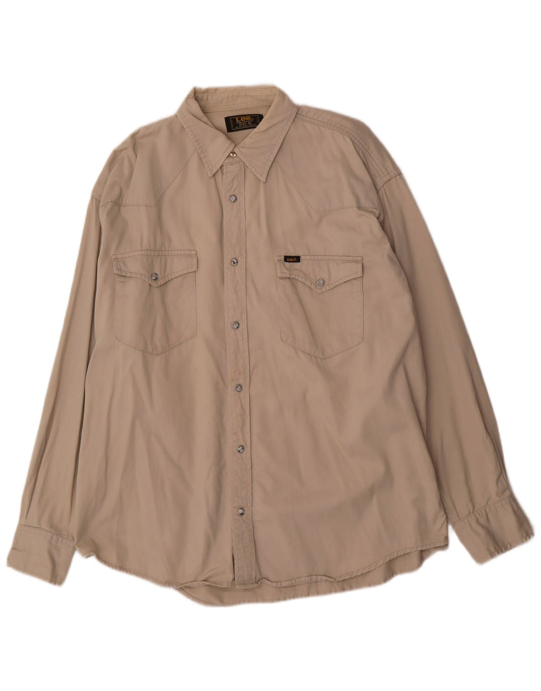 Camisa Lee Hombre XL Algodón Beige