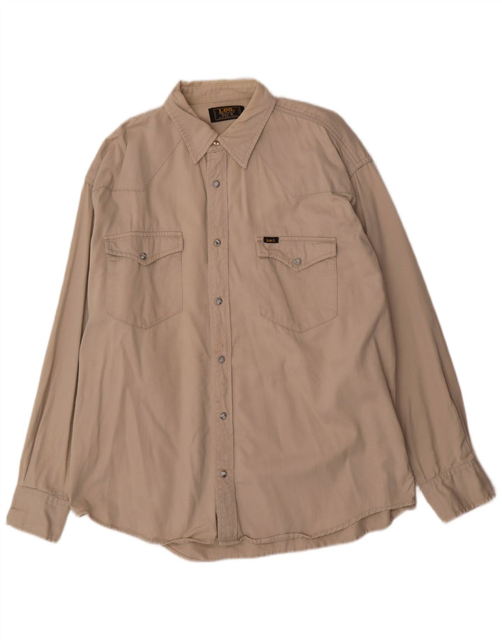 Camisa Lee Hombre XL Algodón Beige