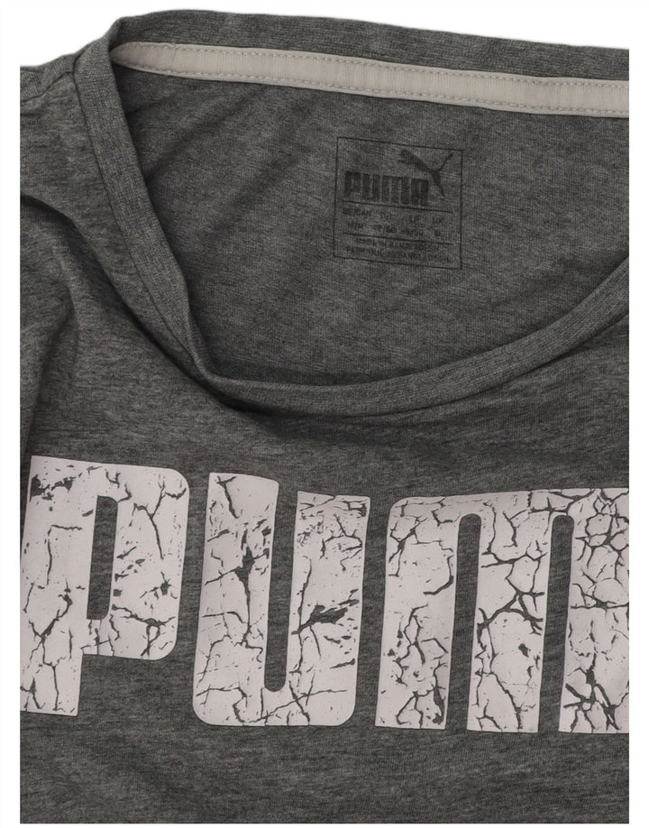 PUMA Camiseta gráfica para hombre Top gris medio