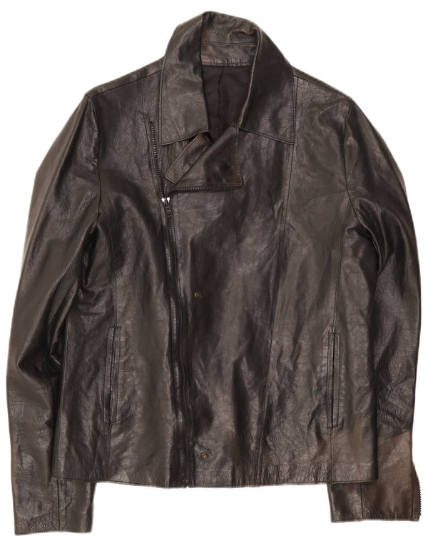 Vintage hombres Biker chaqueta Reino Unido 34 XS negro