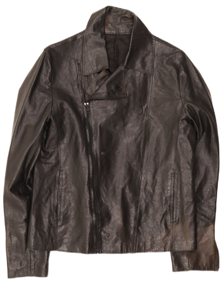 Vintage hombres Biker chaqueta Reino Unido 34 XS negro