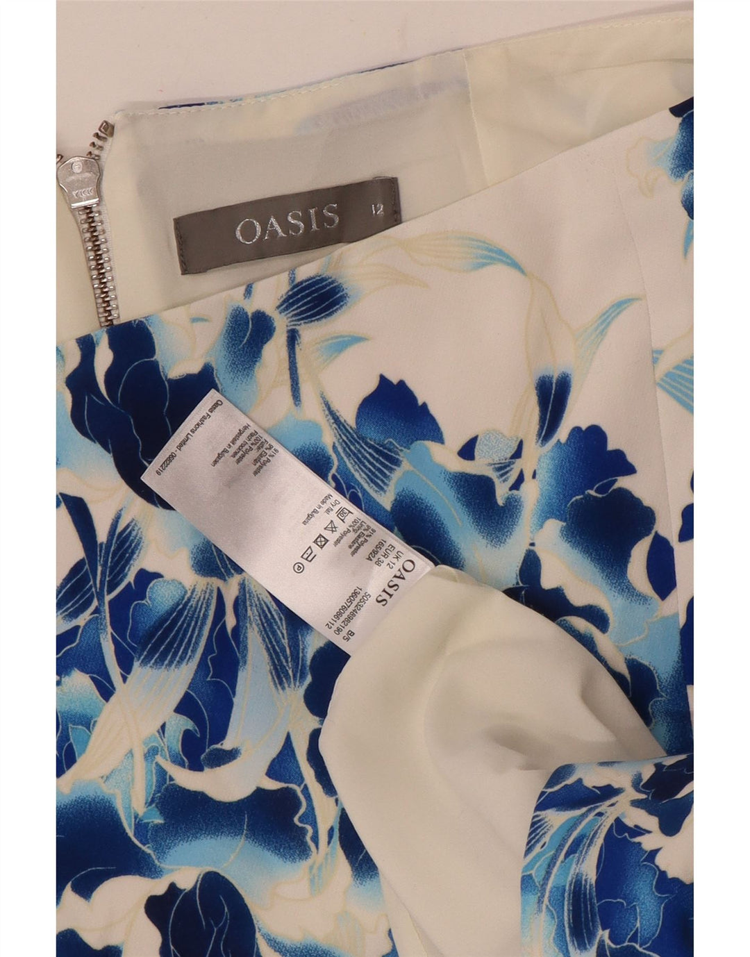 Falda lápiz Oasis para mujer UK 40 Medium W32 Poliéster floral blanco