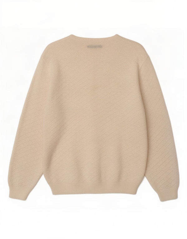 Vintage mujer Cardigan suéter Reino Unido 16 grande de algodón blanco
