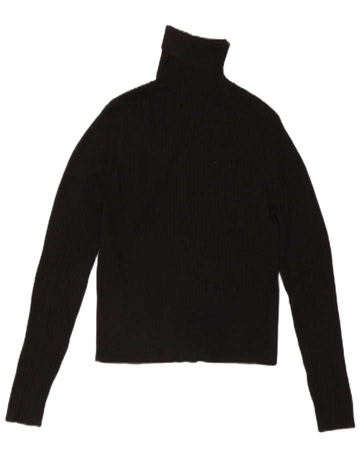 Zara - Jersey corto con cuello vuelto para mujer, talla 40, color negro