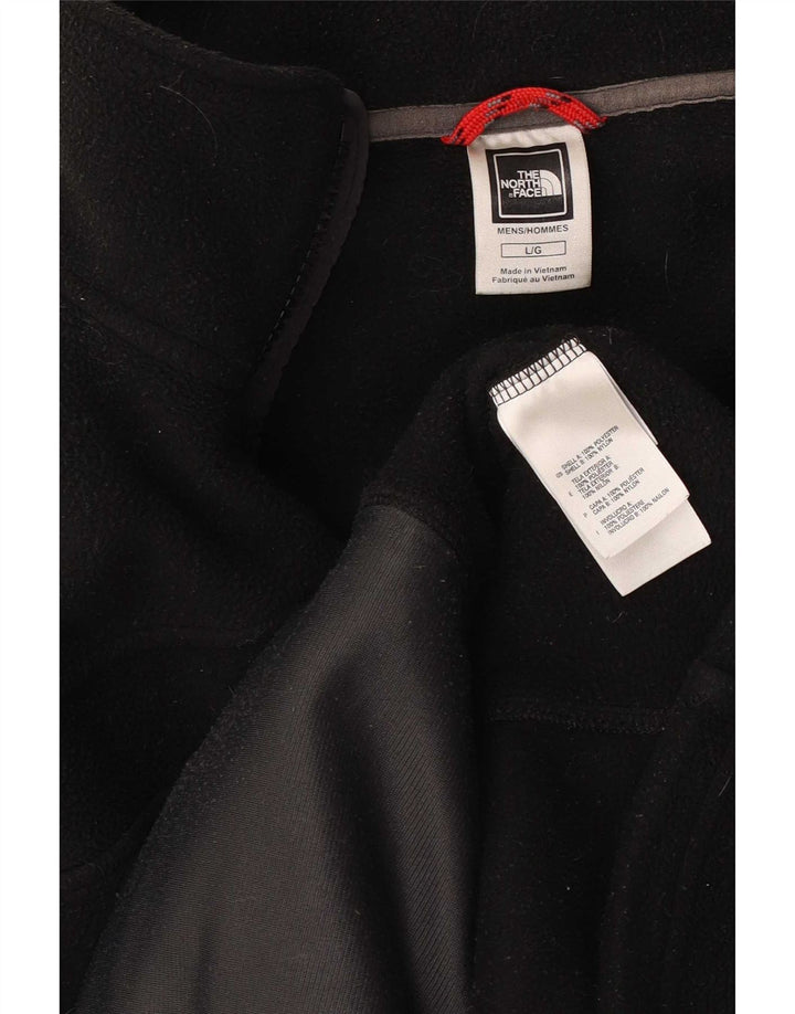 The North Face Chaqueta polar con forro para hombre, talla 40, poliéster negro grande