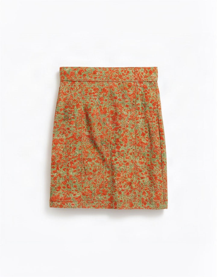 Paul Smith Falda Acampanada con Patrón Abstracto para Mujer Mediana W30 Algodón Naranja