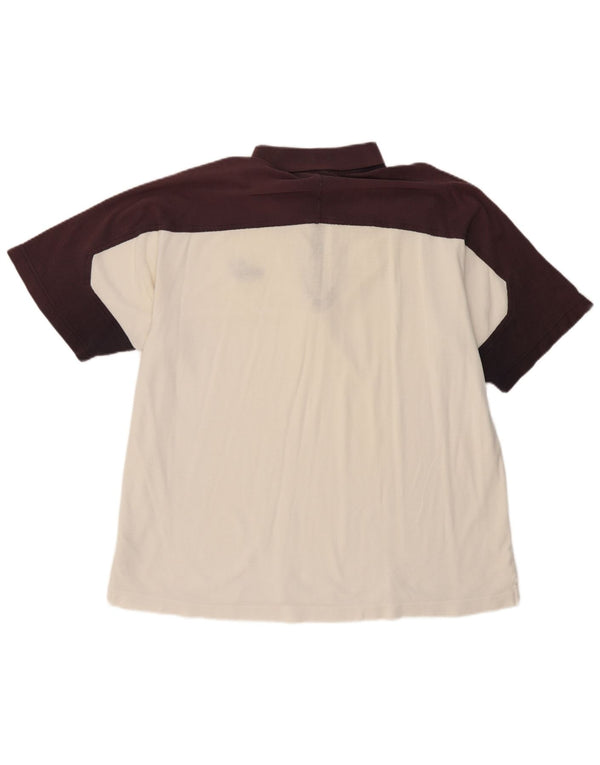 PUMA Polo para hombre XL Blanco Colorblock Algodón