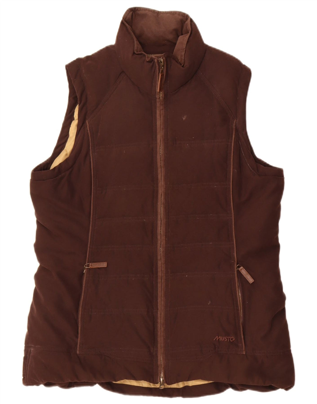 Musto Chaleco acolchado para mujer UK 46 Grande Poliéster marrón