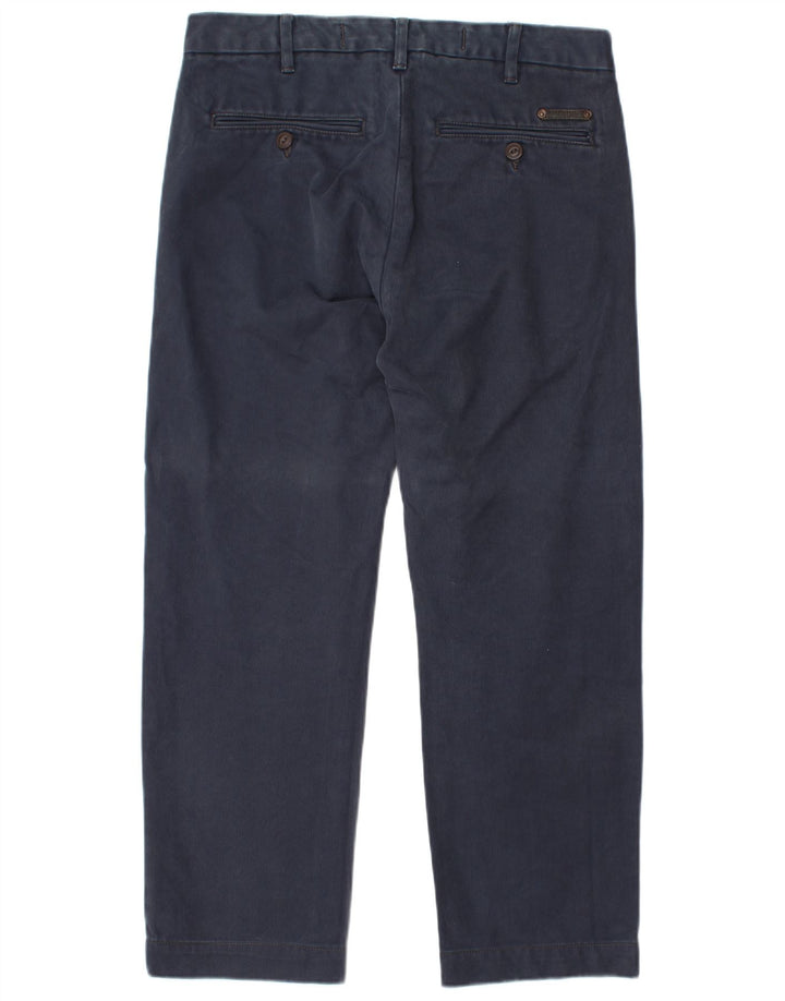 MARLBORO CLASSICS Pantalón chino recto para hombre W33 L28 Algodón azul marino
