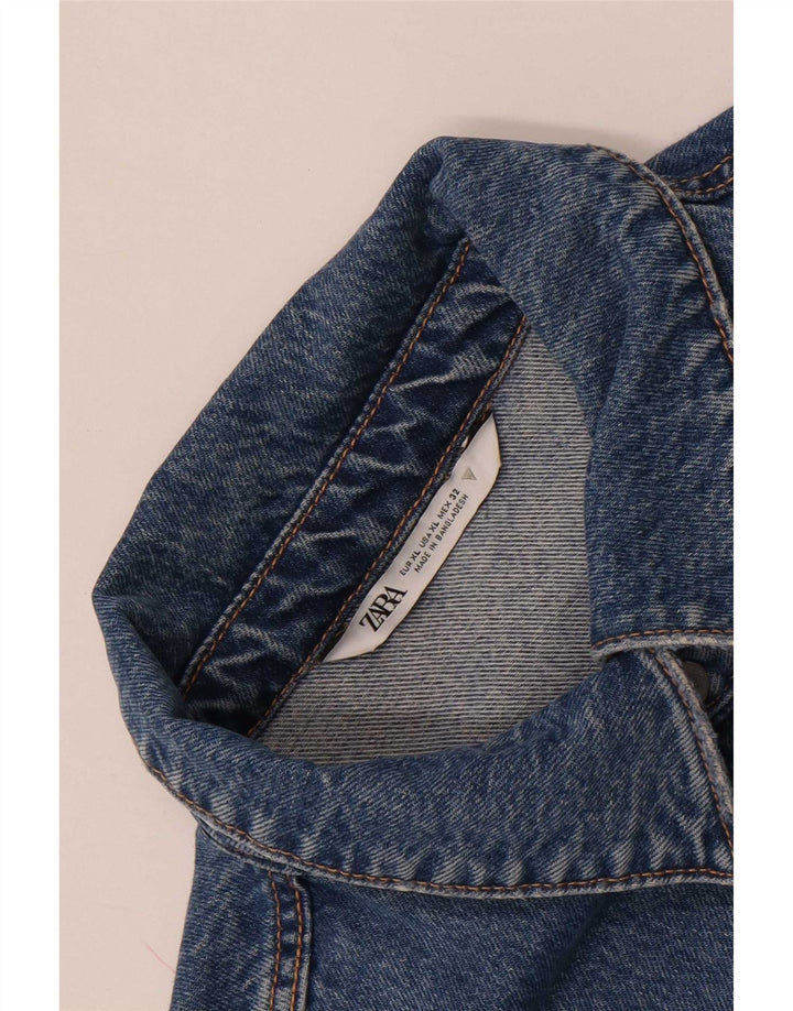 Zara Mujer Camisa Vaquera Extragrande Asimétrica ES 40 XL Azul