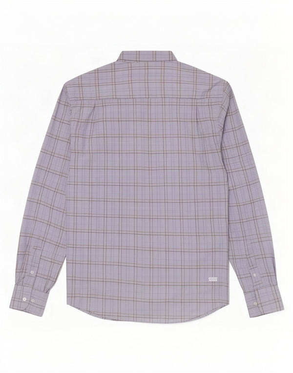 Camisa Hombre Sergio Tacchini Algodón Cuadros Azul Medio