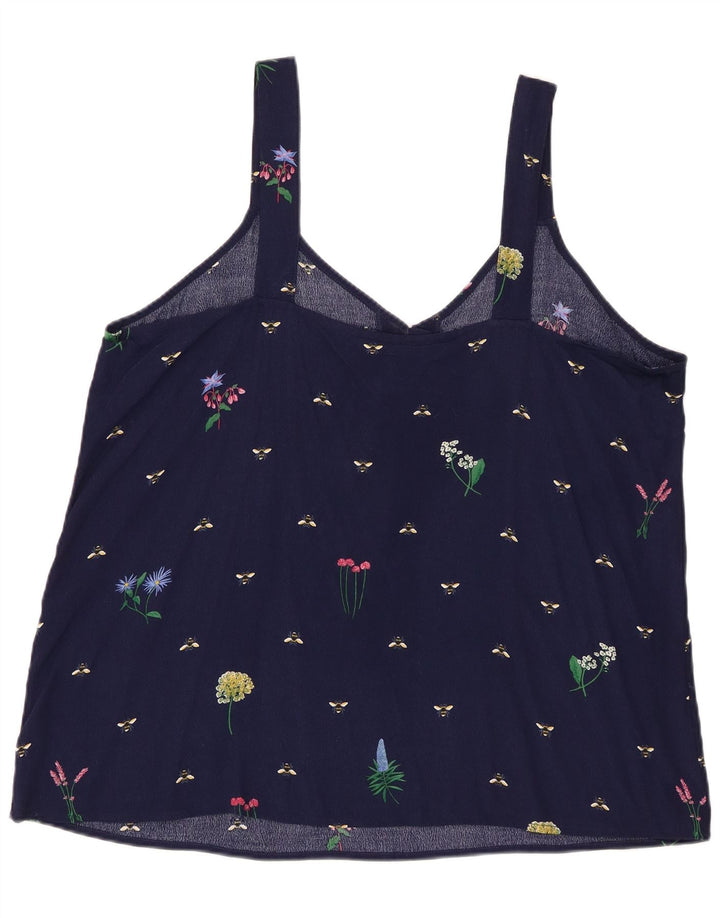 Top de tirantes con estampado abstracto para mujer de Joules UK 20 2XL Viscosa azul marino