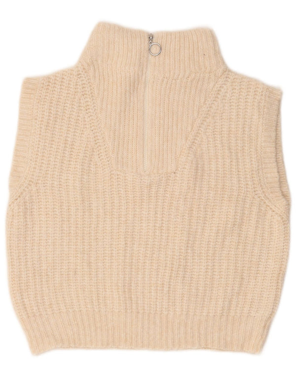 Marks & Spencer Camiseta sin mangas con cuello y cremallera para niñas 13-14 años Acrílico blanco roto