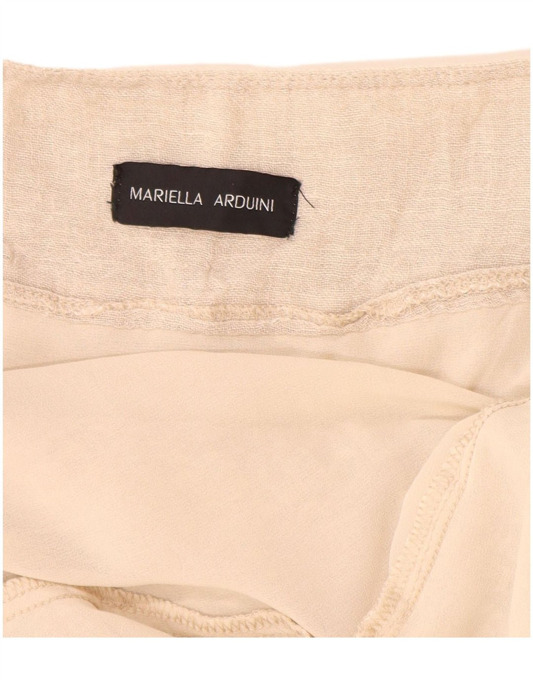 VINTAGE Falda escalonada de cintura alta para mujer W28 Beige medio