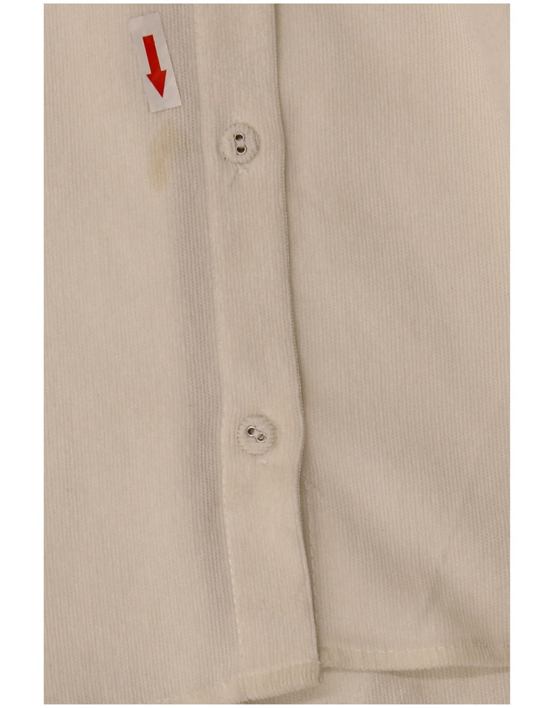 Zara Mujer Camisa De Pana Extragrande UK 10 Small Poliéster Blanco