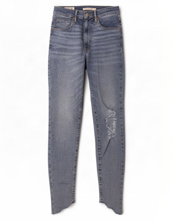 Vaqueros súper ajustados desgastados Mile High para mujer Levi's W27 L30 Algodón azul