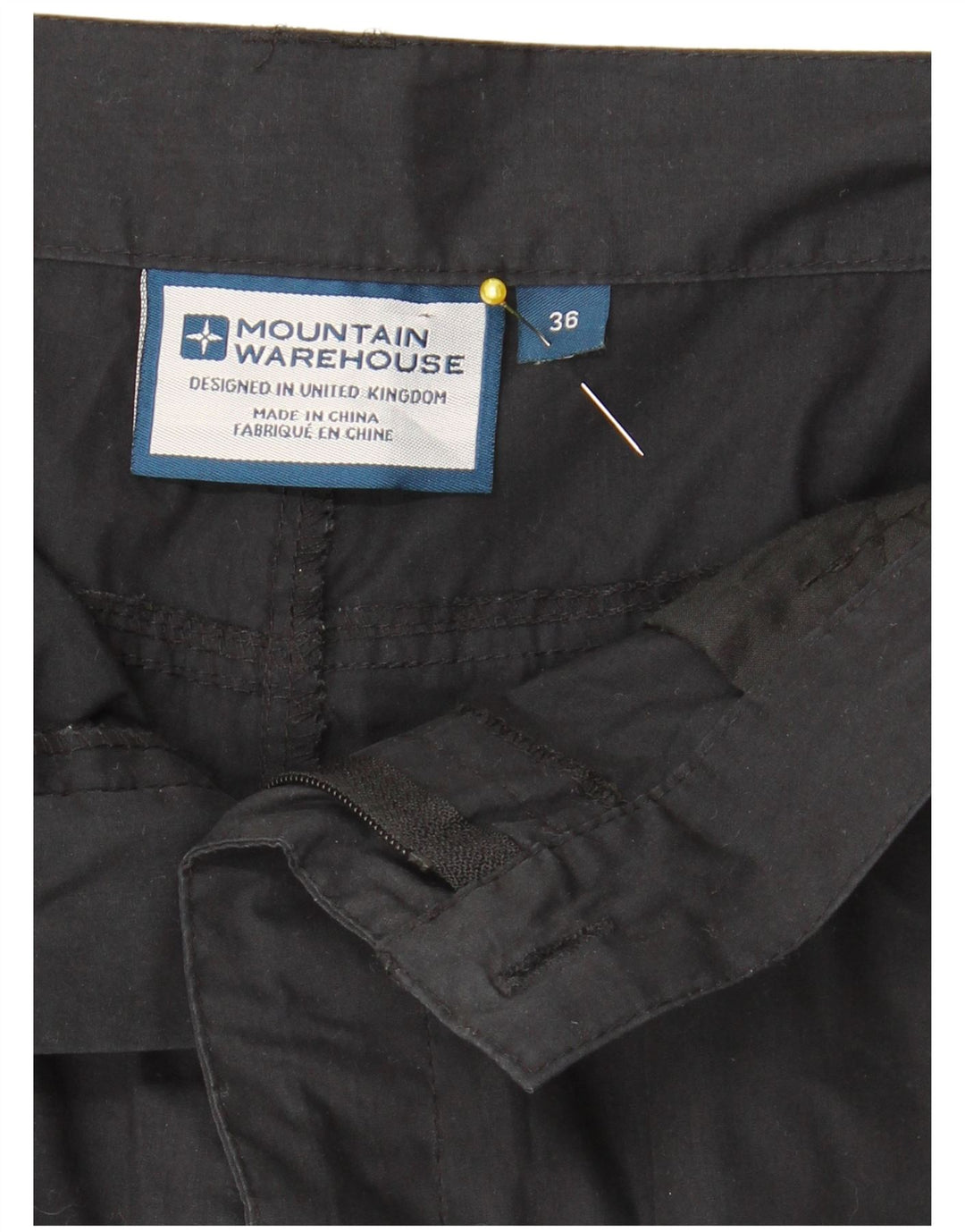 Pantalones cortos tipo cargo para hombre Mountain Warehouse W36 Poliéster negro grande