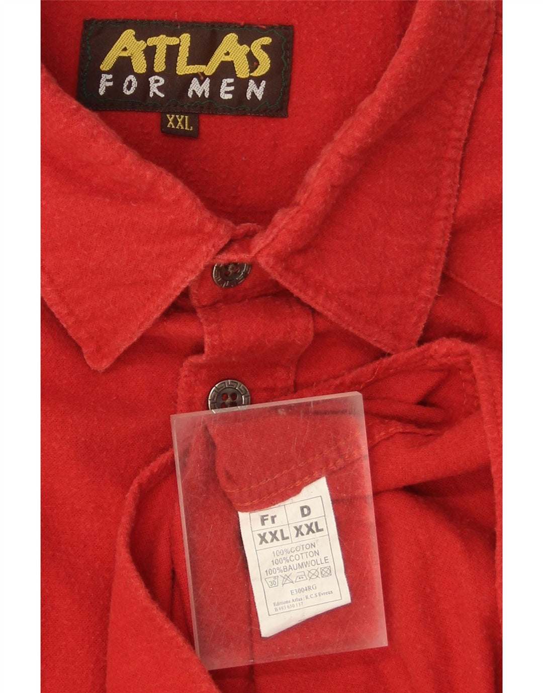 ATLAS FOR MEN Mens Shirt 2XL Red Cotton Vintage Atlas For Men and Second-Hand Atlas For Men from Messina Hembry 