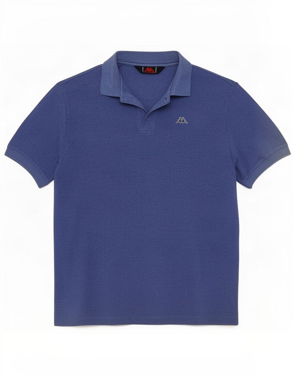 Polo Kappa para hombre de algodón azul medio