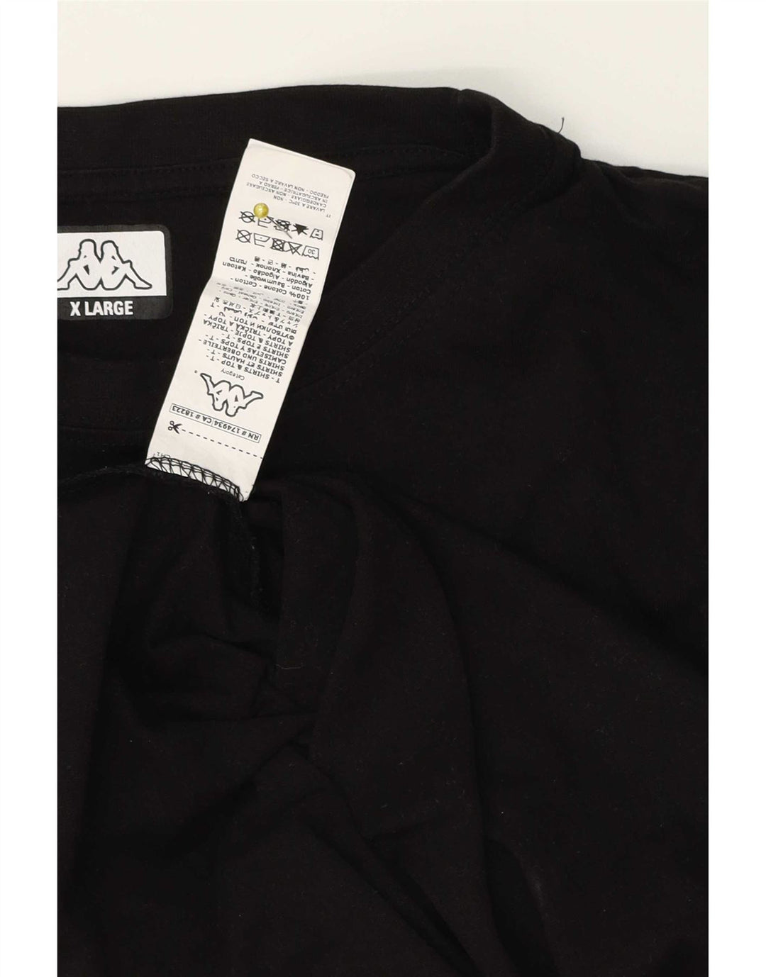 Kappa Hombre Gráfico Chaleco Top XL Algodón Negro