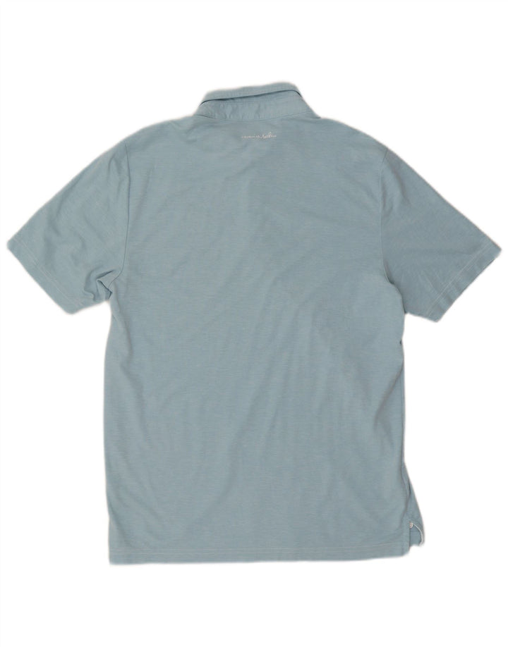 Travis Mathew Polo para hombre de algodón azul medio