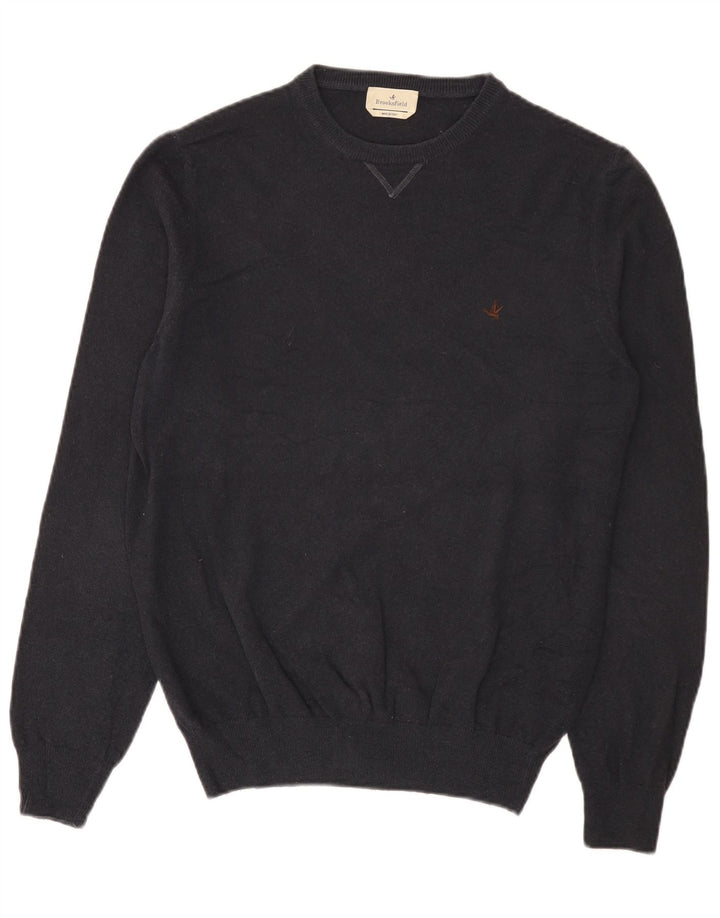 Brooksfield Jersey de cuello redondo para hombre IT 50 de lana gris medio