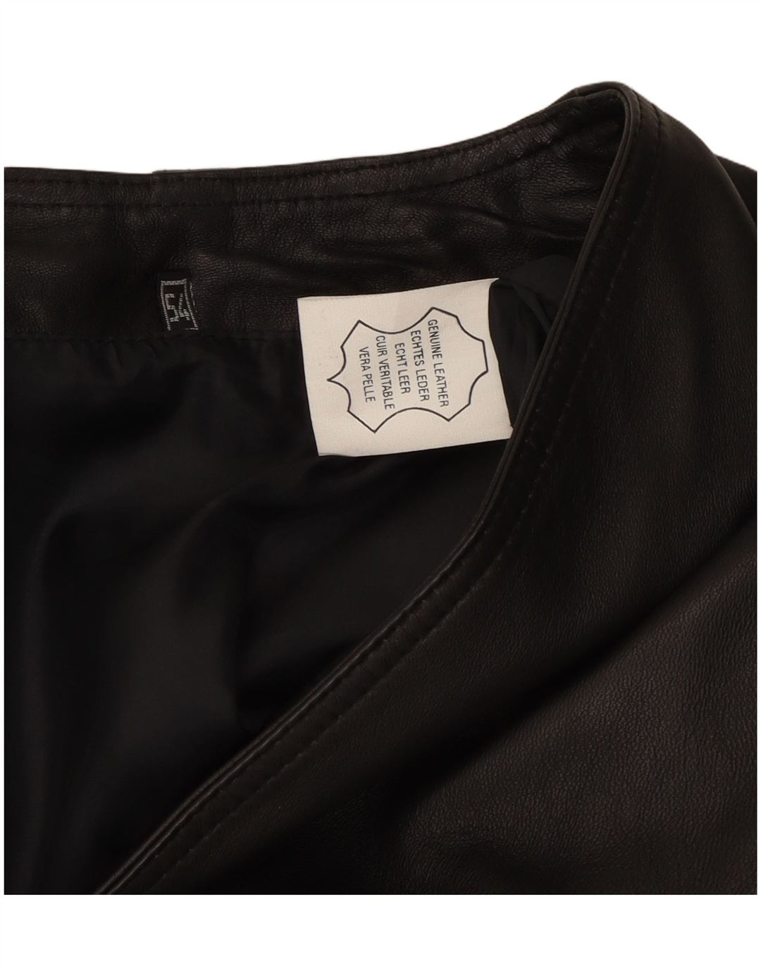 Chaleco de cuero vintage para hombre IT 54 2XL cuero negro