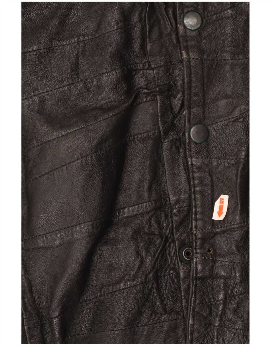 Vintage hombres chaqueta de cuero de manga corta Reino Unido 40 grande negro