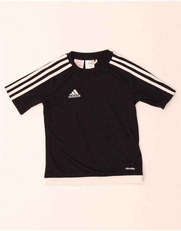 ADIDAS Camiseta gráfica Climalite para niños 7-8 años Negro Poliéster