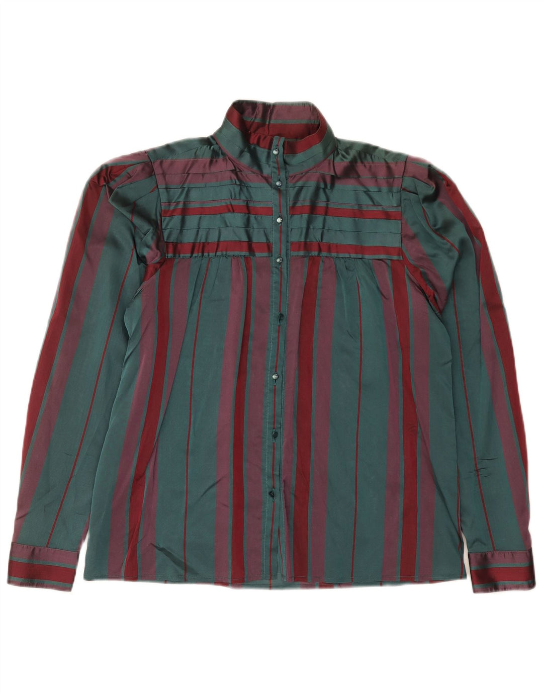 Selene Blusa Camisa Mujer IT 46 Grande Rayas Verdes