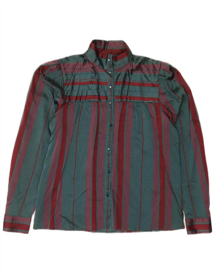Selene Blusa Camisa Mujer IT 46 Grande Rayas Verdes